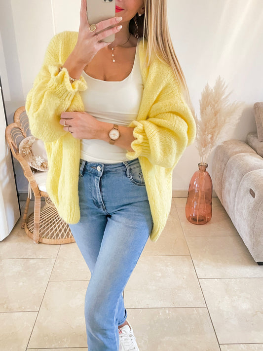 Gilet Mi amor jaune ♡