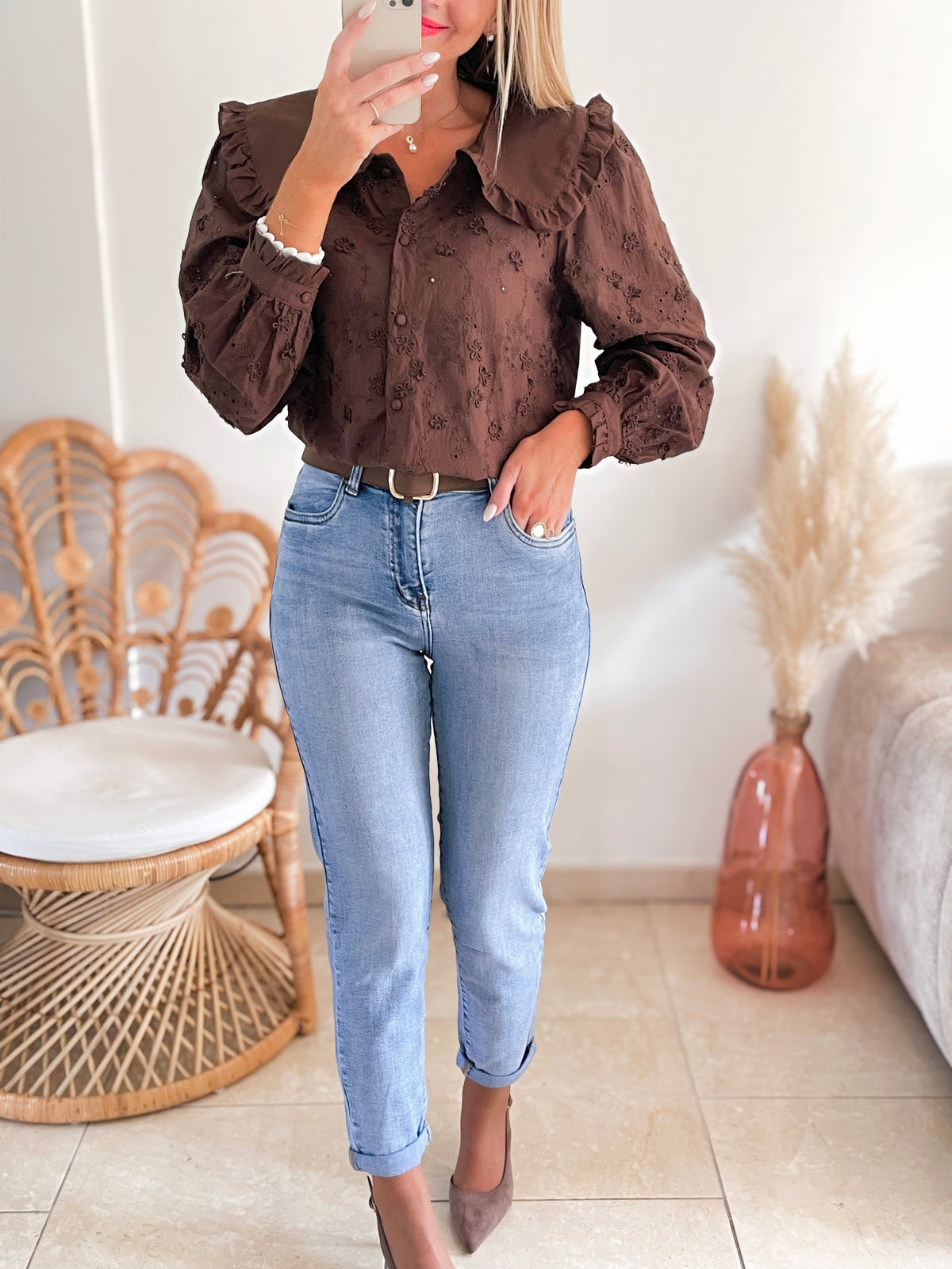 Jean Mom Époustouflant clair ♡