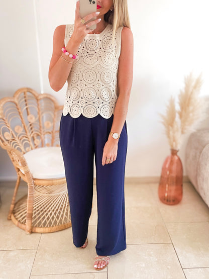Pantalon Sofia Marine ♡ Made in France