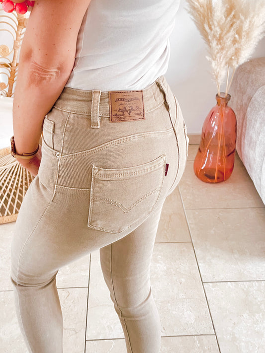 Jean Manie taupe ♡