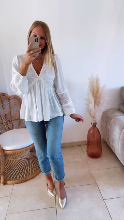 Blouse Esmeralda blanche ♡