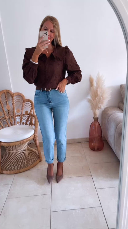 Jean Mom Époustouflant clair ♡