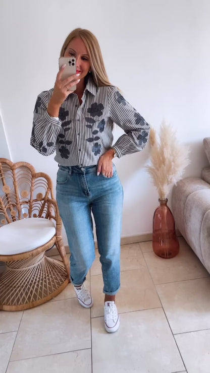 Jean Mom Époustouflant bleu ♡