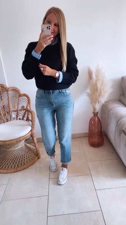 Jean Mom Époustouflant bleu ♡